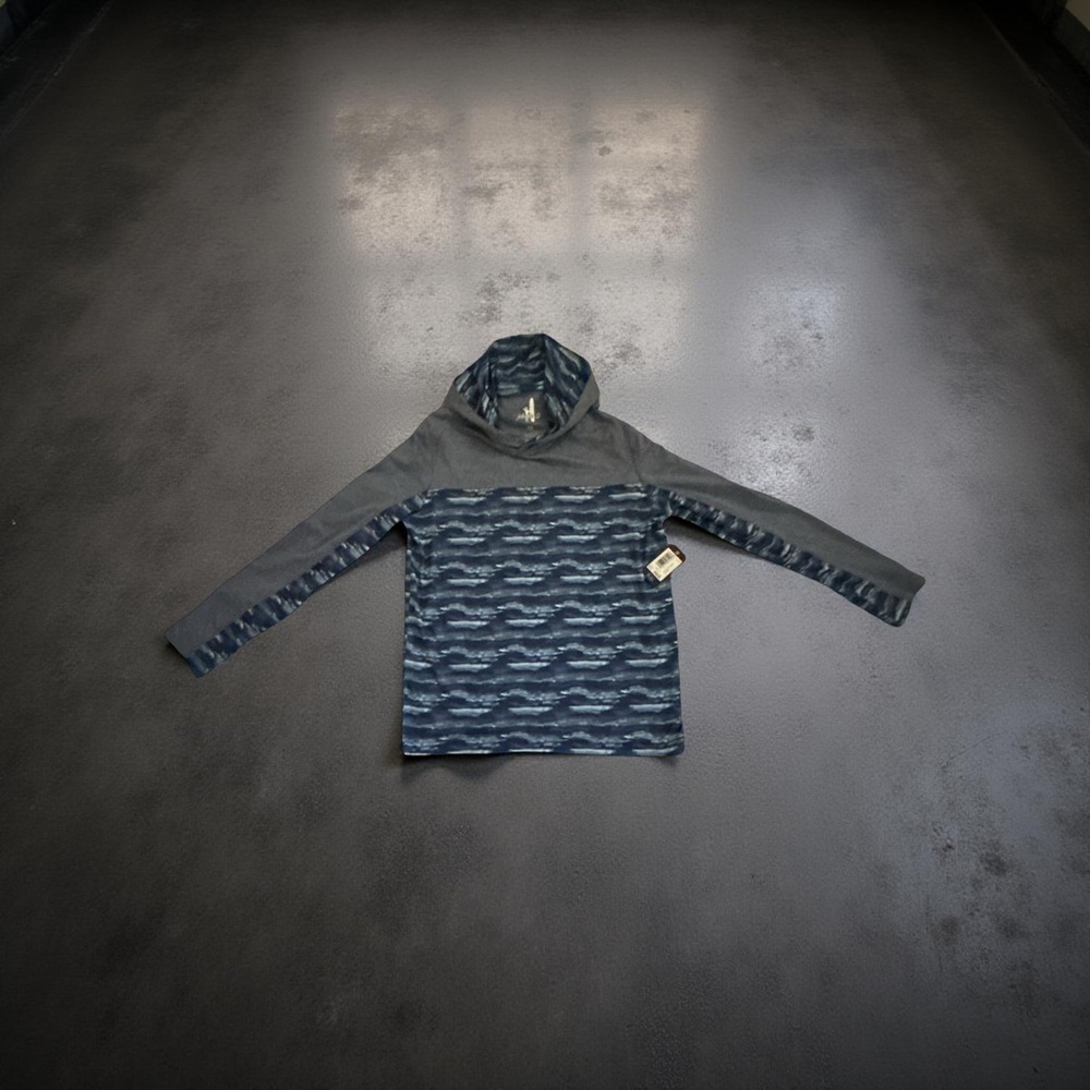 Johnnie-O Gilley Jr. Boys Pullover Blue Gray Waves Performance Size 10 Hoodie - Picture 10 of 16